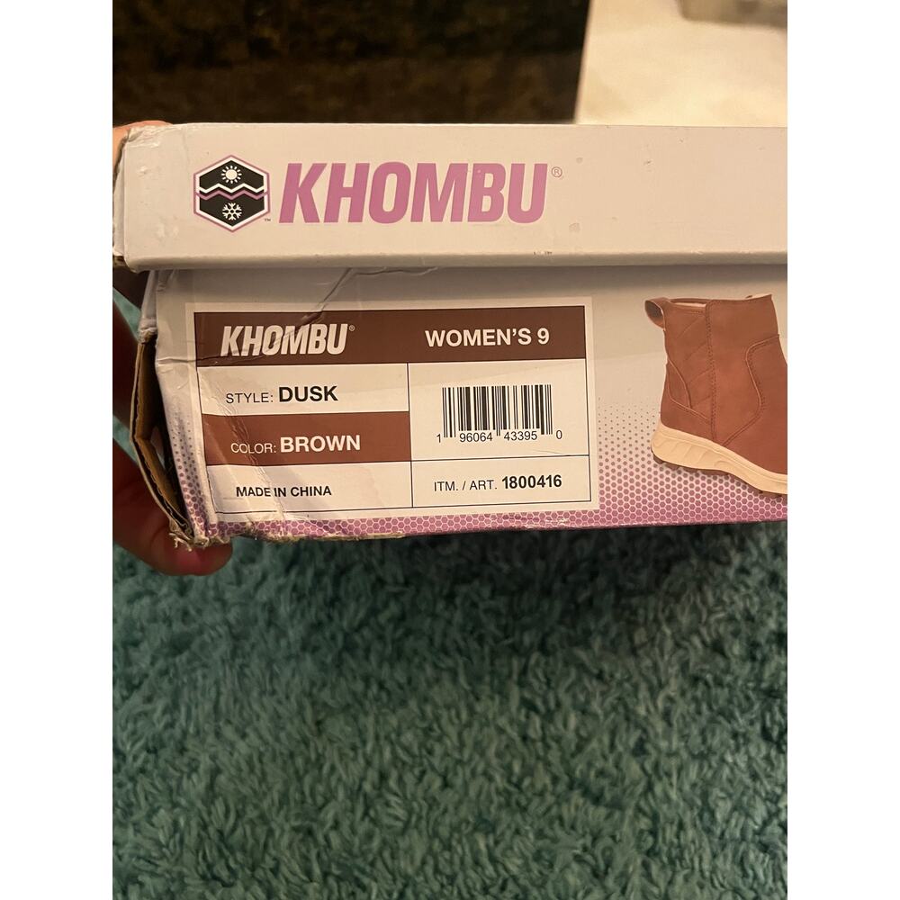 Khombu Women's Size 9 Dusk All-Weather Boots Brown Water Repellant Memory Foam - Picture 3 of 12